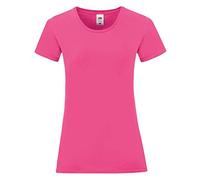 Fruit of the Loom Womens/Ladies Iconic T-Shirt (XS) (Fuchsia Pink)