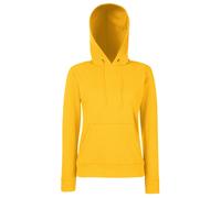 Fruit of the Loom Womens Ladies Lady Fit Hooded Sweatshirt / Hoodie - Yellow viscose - Size Medium