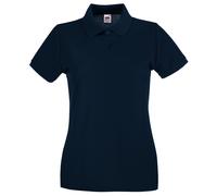 Fruit of the Loom Womens Ladies Lady-Fit Premium Short Sleeve Polo Shirt (Deep Navy) - Blue Cotton - Size Small