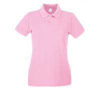 (Large, Baby Pink) Womens/Ladies Fitted Short Sleeve Casual Polo Shirt