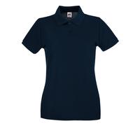 (18 UK, Deep Navy) Fruit of the Loom Womens/Ladies Premium Cotton Pique Lady Fit Polo Shirt