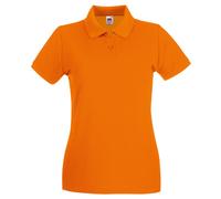 Fruit of the Loom Womens/Ladies Premium Cotton Pique Lady Fit Polo Shirt (Orange) - Size 12 UK