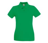 (8 UK, Kelly Green) Fruit of the Loom Womens/Ladies Premium Cotton Pique Lady Fit Polo Shirt