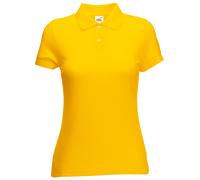 Fruit of the Loom Womens Lady-Fit 65/35 Short Sleeve Polo Shirt (Sunflower) - Yellow - Size X-Large