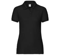 Fruit of the Loom Womens Lady-Fit 65/35 Short Sleeve Polo Shirt (Black) - Size X-Small