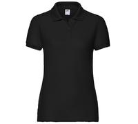 Fruit of the Loom Womens Lady-Fit 65/35 Short Sleeve Polo Shirt (Black) - Size 2XL