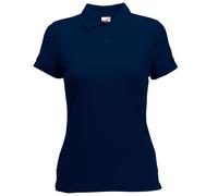 Fruit of the Loom Womens Lady-Fit 65/35 Short Sleeve Polo Shirt (Deep Navy) - Blue - Size Large