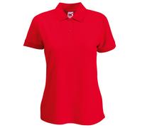 Fruit of the Loom Womens Lady-Fit 65/35 Short Sleeve Polo Shirt (Red) - Size Small