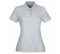 Fruit of the Loom Womens Lady-Fit 65/35 Short Sleeve Polo Shirt (S) (Heather Grey)