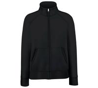 Fruit of the Loom Women's Lady-Fit Fleece Sweatshirt Jacket in Black | Size: XL Fruit Of The Loom Black XL