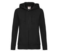 Fruit of the Loom Women's Lady Fit Full Zip Hoodie - Black - Black - 10 UK