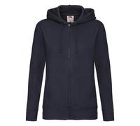 Fruit of the Loom Women's Lady Fit Full Zip Hoodie - Deep Navy - Deep Navy - 10 UK