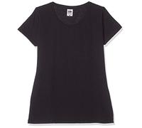 Fruit of the Loom Women's Lady-Fit Original Tee, 3 Pack T-Shirt, Black (Black 36), 8 (Size:M) (Pack of 3)