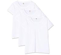 Fruit of the Loom Women's Lady-Fit Original Tee, 3 Pack T-Shirt, White (White 30), 4 (Size:S) (Pack of 3)