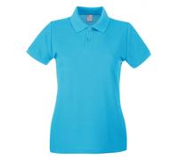 Fruit of the Loom Women's Lady Fit Short-Sleeved Polo Shirt in Duck Egg Blue | Size: Medium Fruit Of The Loom Duck Egg Blue M