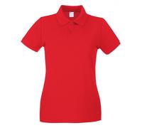 Fruit of the Loom Women's Lady Fit Short-Sleeved Polo Shirt in Light Red | Size: Medium Fruit Of The Loom Light Red M