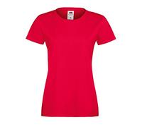 Fruit of the Loom Womens Lady-Fit Sofspun Short Sleeve T-Shirt (2XL) (Red)