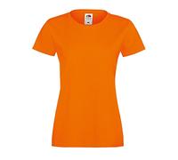 Fruit of the Loom Womens Lady-Fit Sofspun Short Sleeve T-Shirt (XL) (Orange)