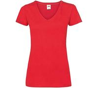 Fruit of the Loom Womens Lady Fit Sofspun Short Sleeve T Shirt (XL) (Red)