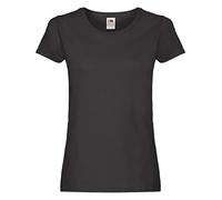 Fruit of the Loom Women's Lady-Fit Valueweight Tee, 3 Pack T-Shirt, Black (Black 36), 4 (Size:XS) (Pack of 3)