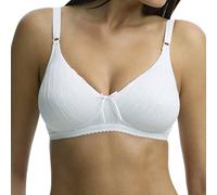 Fruit of the Loom Women's Lightly Lined Wire-Free Bra, White Stripe, 40C