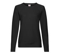 Fruit of the Loom Women's Lightweight Lady Fit Raglan Sweatshirt in Black | Size: 8 Fruit Of The Loom Black 8