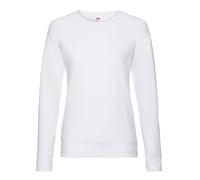 Fruit of the Loom Women's Lightweight Lady Fit Raglan Sweatshirt - White - White - 10 UK