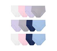 Fruit of the Loom Women's Lightweight Microfiber Underwear, Smooth Under Clothes, Available in Plus Size, Assorted, 10 (Pack of 12)
