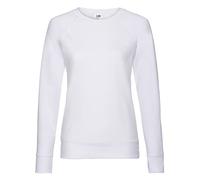 Fruit of the Loom Women's Lightweight Raglan Sweat Lady-Fit T-Shirt, White, 8 (Size: X-Small)