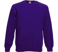 Fruit of the Loom Womens Mens Long Sleeve Sweat Jacket - purple - Small