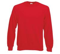Fruit of the Loom Womens Mens Long Sleeve Sweat Jacket - red - (L)