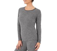 Fruit of the Loom Women's Micro Waffle Premium Thermal Underwear Tee Shirt Pajama Top, Smoke Heather, Medium