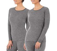 Fruit of the Loom Women's Micro Waffle Premium Thermal Tee Shirt Pajama Top - Smoke Heather XL