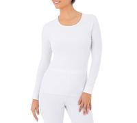 Fruit of the Loom Women's Micro Waffle Premium Thermal Underwear Tee Shirt Pajama Top, White, Small