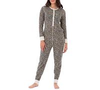 Fruit of the Loom Women's Micro Waffle Premium Thermal Union Suit Pajama Bottom, Animal Print, M-L