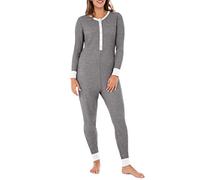 Fruit of the Loom Women's Micro Waffle Premium Thermal Union Suit Pajama Bottom, Smoke Heather, 4X
