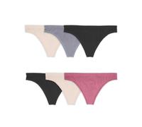 Fruit of the Loom Women's No Show Seamless Underwear Amazing Stretch & No Panty Lines Available in Plus Size Thong-6 Pack-Colors May Vary