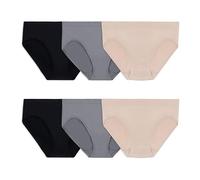 Fruit of the Loom Women's No Show Seamless Underwear, Amazing Stretch & No Panty Lines, Available in Plus Size, Bikini-6 Pack-Assorted Color Neutrals, 5