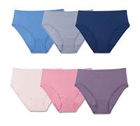 Fruit of the Loom Women's No Show Seamless Underwear, Amazing Stretch & No Panty Lines, Available in Plus Size, Hi Cut Brief-6 Pack-Colors May Vary, 5 (Pack of 6)