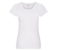 Fruit of the Loom Women's Original Plain Lady Fit T-Shirt in White | Size: 12 Fruit Of The Loom White 12
