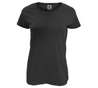 Fruit of the Loom Women's Original T. T-Shirt, Black, 12 (Manufacturer Size:Medium)