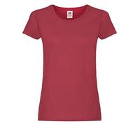 FRUIT OF THE LOOM Women's Original T. T Shirt, Brick Red, L UK