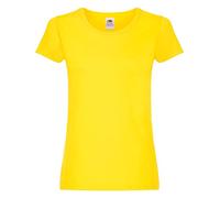 Fruit of the Loom Women's Original T. T-Shirt, Fluorescent Yellow, 12 (Manufacturer Size:Medium)
