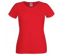 FRUIT OF THE LOOM Women's Original T. T Shirt, Red, XS UK