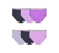 Fruit of the Loom Women's Plus Size Comfort Covered Cotton Assorted Briefs, 6 Pack Underwear, 13