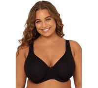 Fruit of the Loom Women's Plus Size Cotton Unlined Underwire Bra Full Coverage, Black Hue, 46D