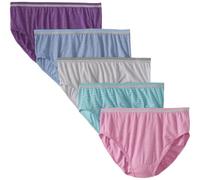 Fruit of the Loom Women's Plus Size Fit for Me 5 Pack Heather Hi-Cut Panties, Assorted, 11