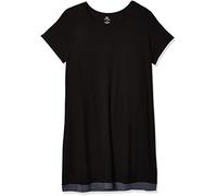 Fruit of the Loom Women's Plus Size Sleeve Tee and Short 2 Piece Sleep Set, Black, 2X