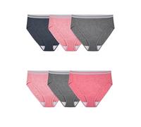 Fruit of the Loom Women's Plus Heather Assorted Cotton Hi-Cut Panties, 6 Pack Underwear, 16