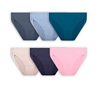 Fruit of the Loom Women's Plus Size Underwear, Designed to Fit Your Curves Briefs, Hi Cut-Breathable Micro Mesh-Assorted, 9 (Pack of 6)